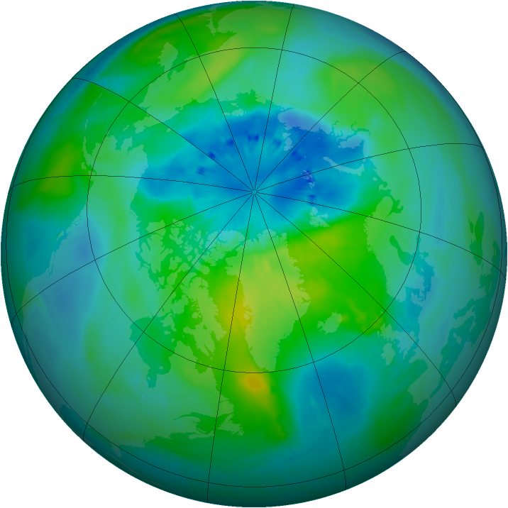 Arctic ozone map for 20 September 2014